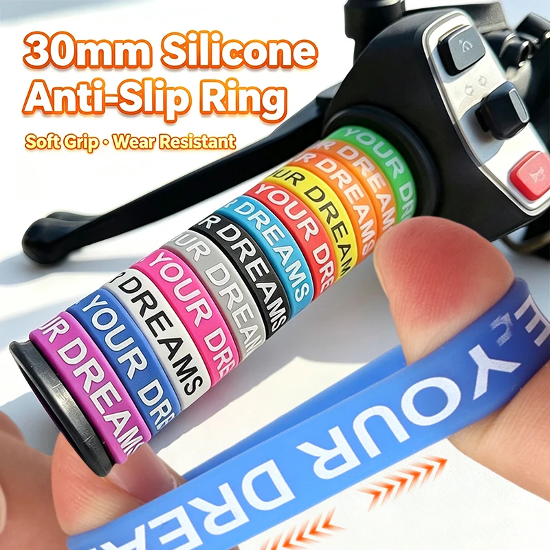 30mm Wear Resistant Silicone Anti Slip O-Rings 5-100PCS Motorcycle Handlebar Grip Cover Non Skid Handle Sleeve Bike Accessories