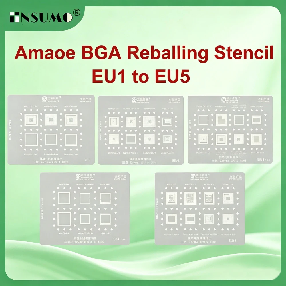 AMAOE EU5 1 2 3 4 Amaoe BGA Stencil For Samsung Exynos CPU RAM IC Chip Solder Ball Reballing Pins Tin Plant Net Square Hole