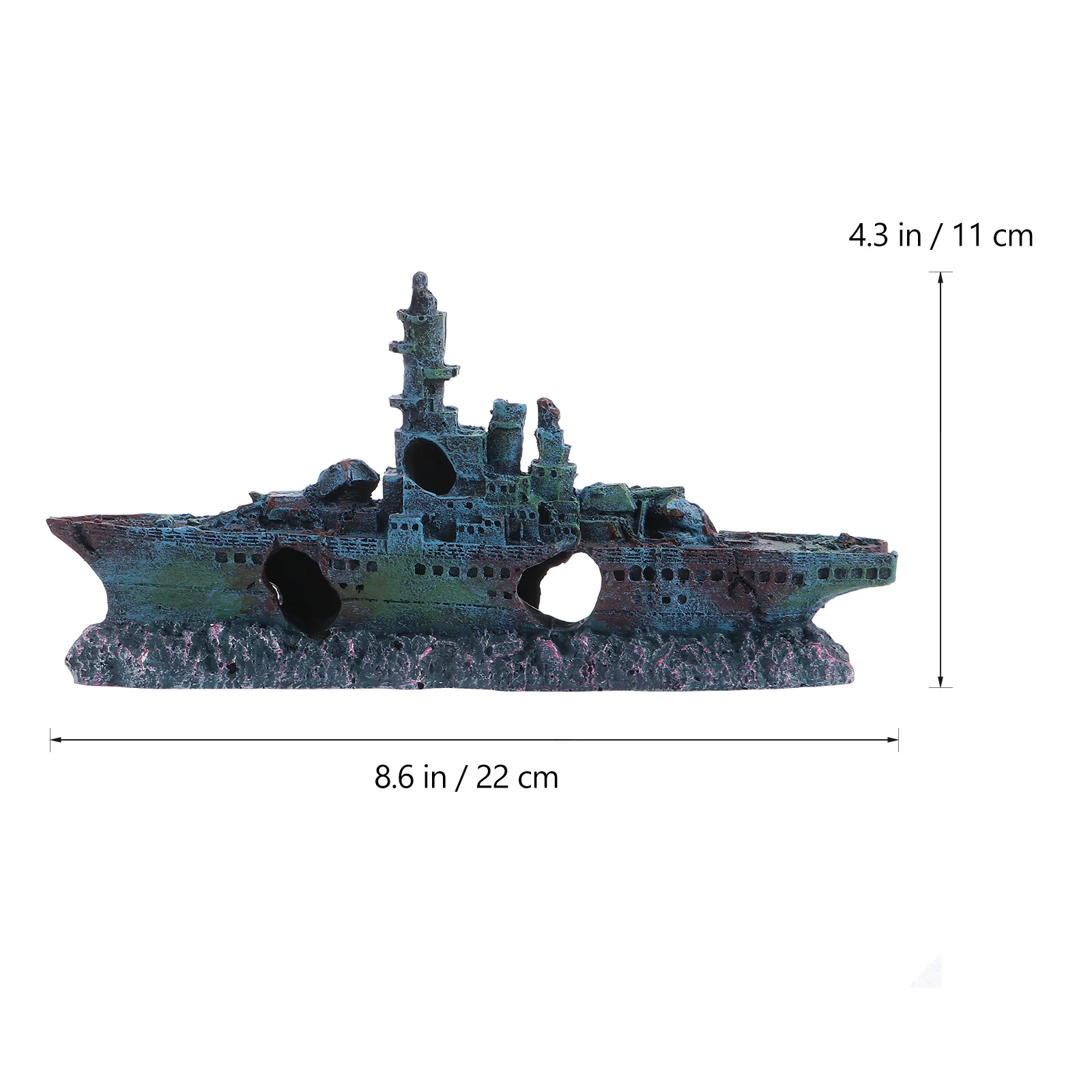 

1Pcs Resin Shipwreck Fish Tank Decoration Creative Aquarium Ornament Colorfast for Fresh Salt Water Landscape Decor