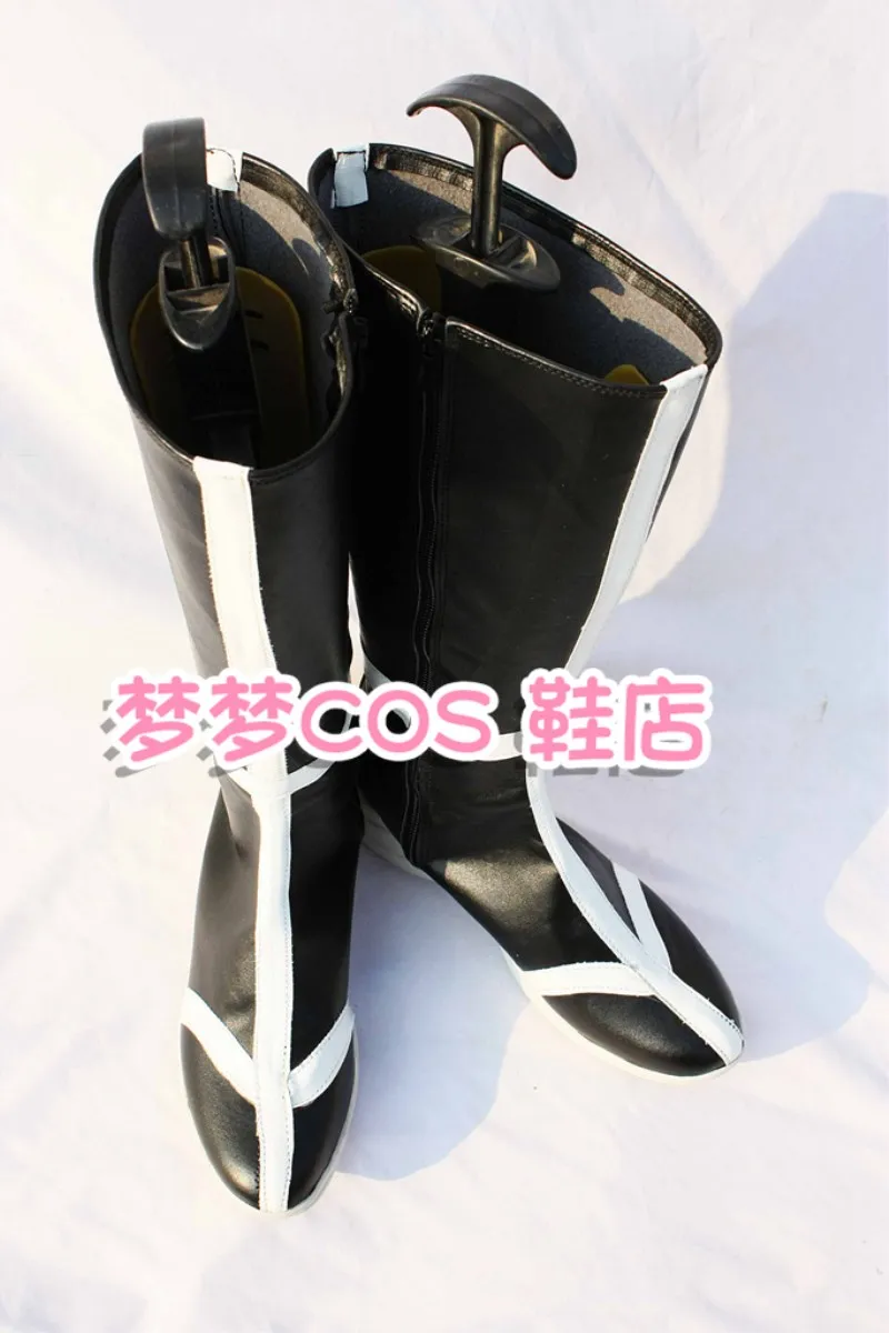 Chaussures de Costume de Cosplay JP Anime Bleach Inoue Orihime, bottes noires en Faux cuir faites à la main