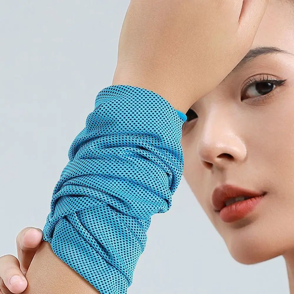 Portable Outdoor Sport Ice Towel Sweat Absorption Wrist Protector Quick-drying Cooling Wristband for Fitness Camping Running