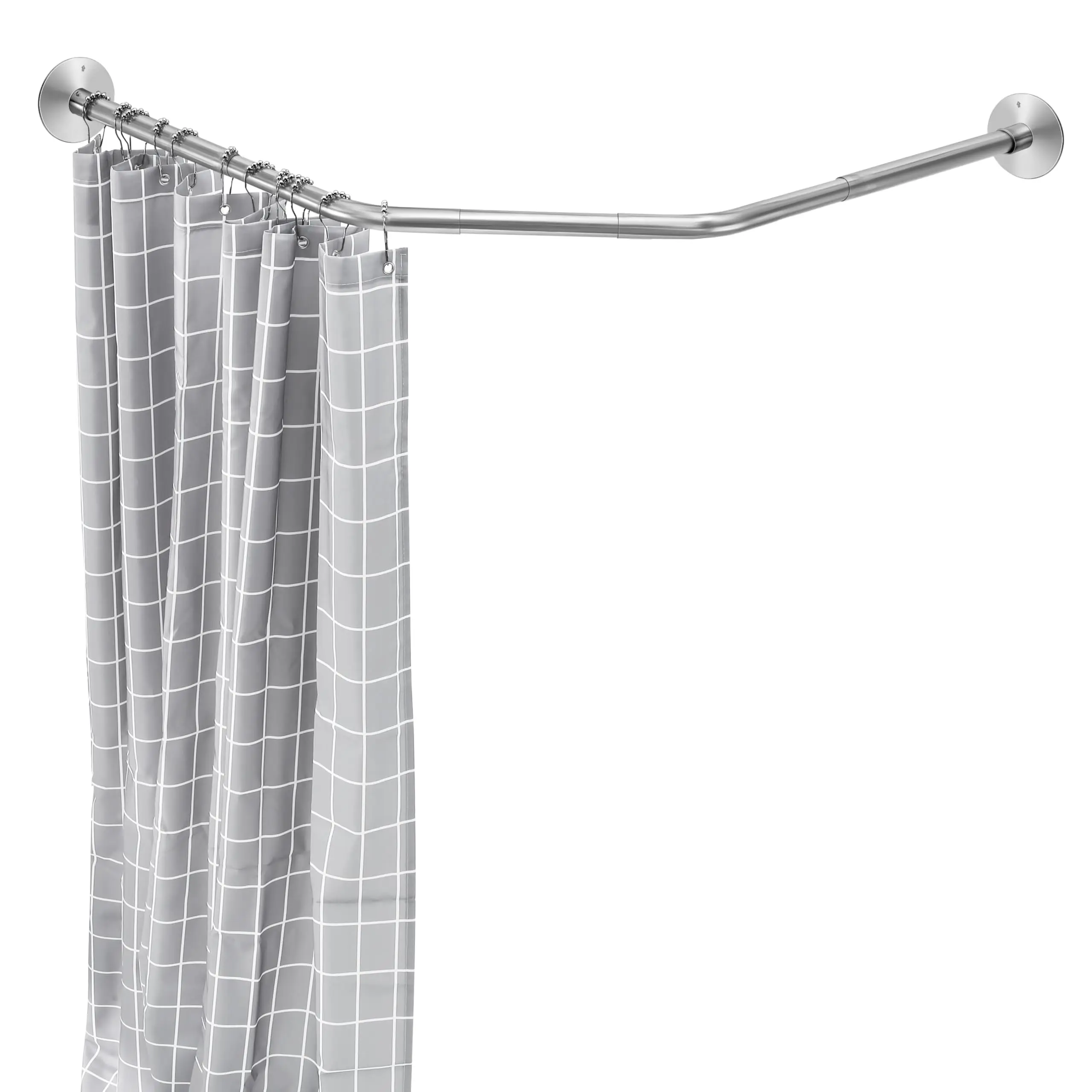 

Adjustable Corner Shower Rod 31-41 Inch Diamond Shape Rustproof 304 Stainless Steel For Bathroom Bathtub