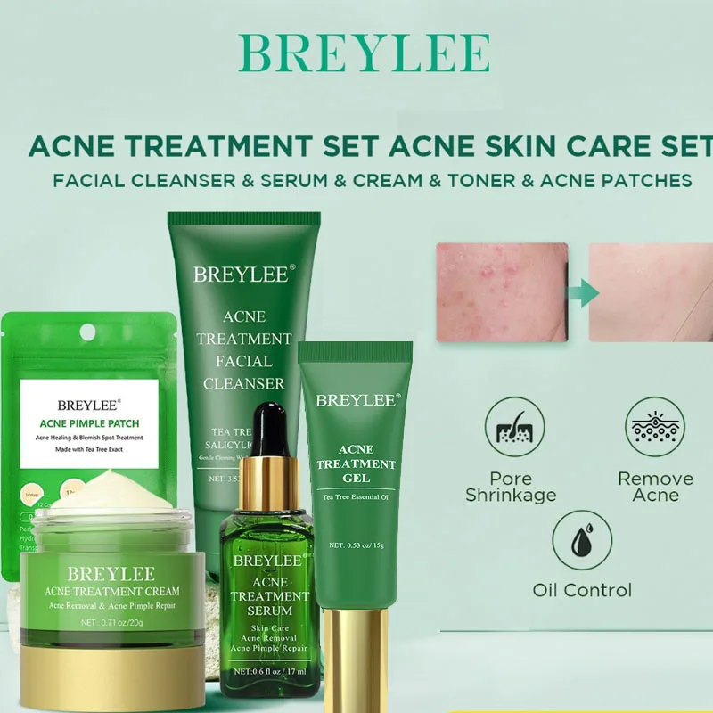 

Breylee Acne Treatment Set Water And Oil Balance Calms Restores Healthy Skin 5PCS