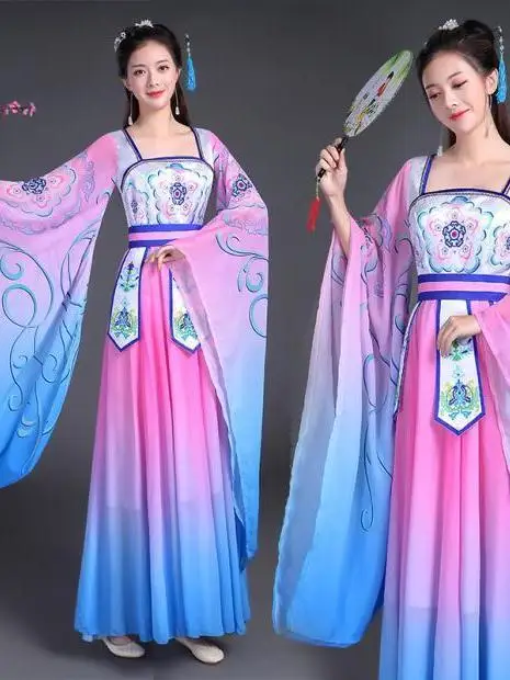 Ancient Fairy Wu Meiniang Hanfu Large Sleeved Fairy Skirt Chinese Style Elegant Classical Dance Performance Costume