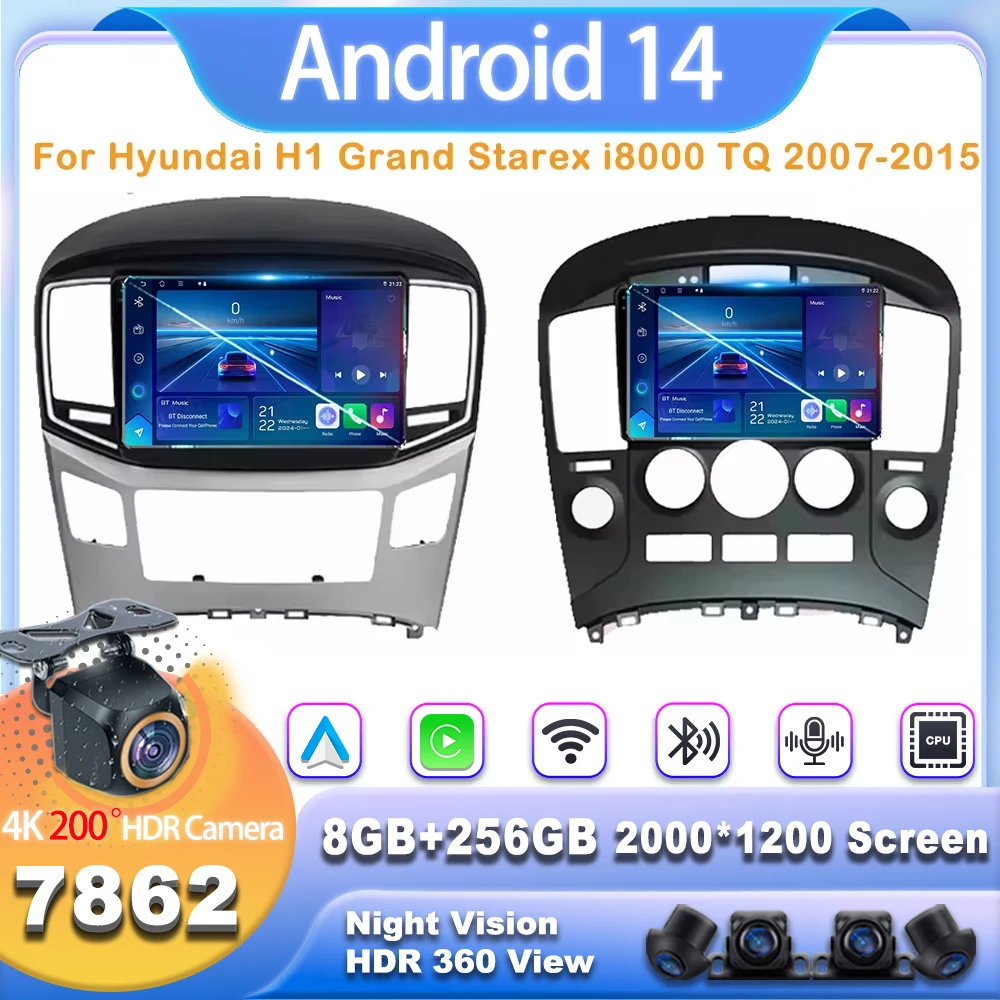 Android14 Per Hyundai H1 Grand Starex i8000 TQ 2007-2015 Multimediale Auto di Navigazione GPS Lettore DVD Wifi Radio Stereo No 2din WiFi