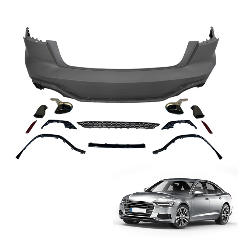 Xds Rear Bumper Lip For A6 To Rs6 Car Accessories Body Kit Facelift Lip Spoiler Diffuser Pipe Splitter Spoiler