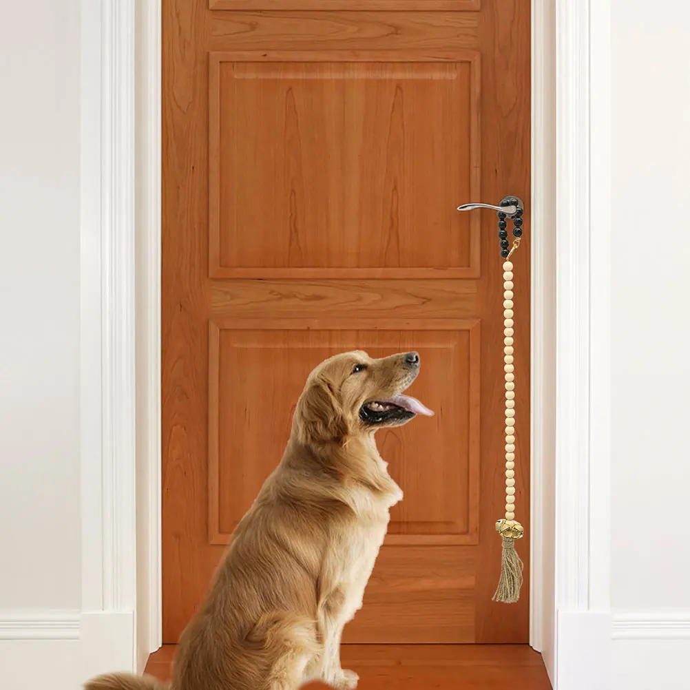 

Decorative Dog Door Bell Beads Hanging for Puppy Training Easy Install Door Handle Bell Wear-Resistant Home Interior Compatible