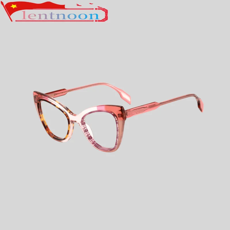 New Trend Women Glasses Frame Color Designer Cat Eyes Fashion Personality Lady Embellishments Myopia Available With Prescription