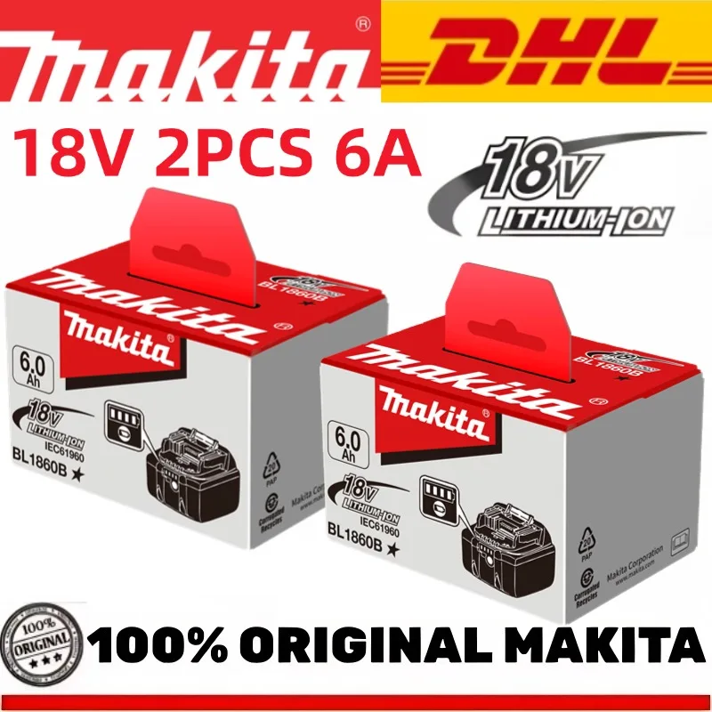 

100% Original Makita 18V 6.0Ah Rechargeable Battery Makita BL1850B BL1860B Power Tools BatteryMakita Drill Power Tool