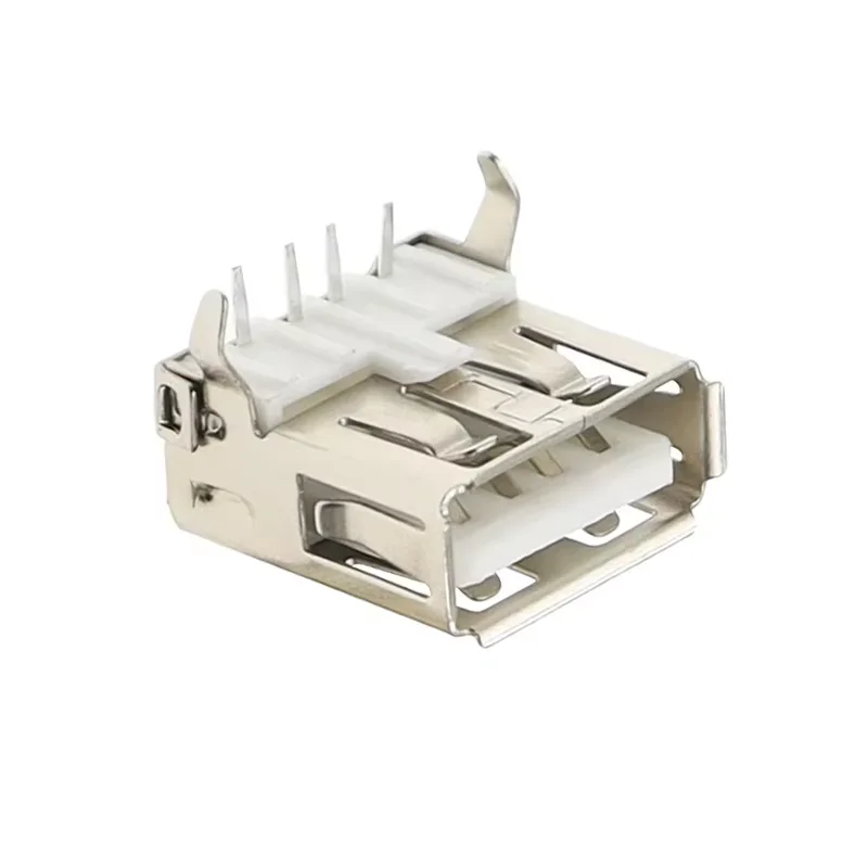 100PCS USB 2.0 4Pin A Type Female Socket Connector G54 2 feet 90 degree Data Transmission Charging