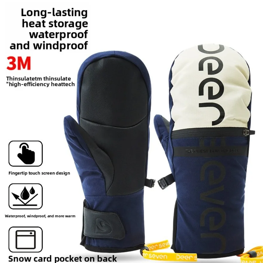 

New Thinsulate Thermal Ski Gloves Winter Windproof Waterproof Snow Motorcycle Cycling Gloves with Free Waterproof Pouch​