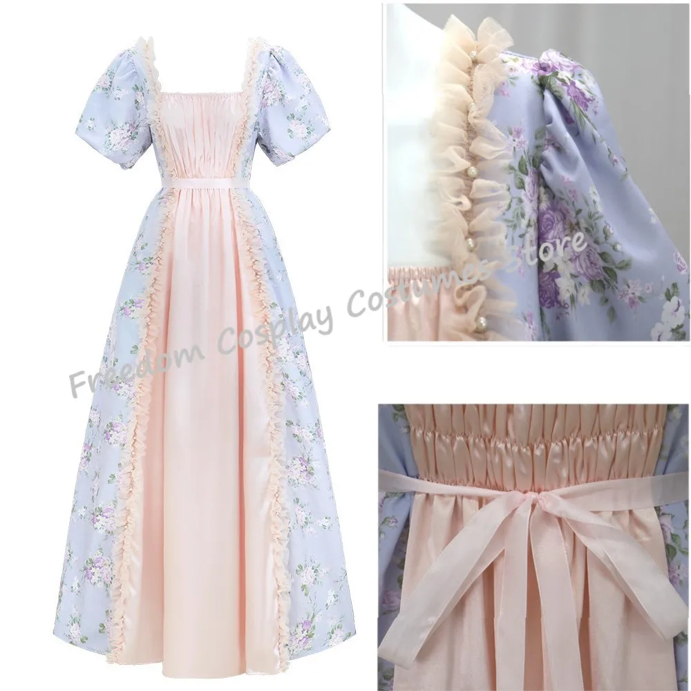 

Medieval Victorian Elegant Gown Ball Dress Women High Waisted Tea Party Dress Stage Performance Halloween Party Costume