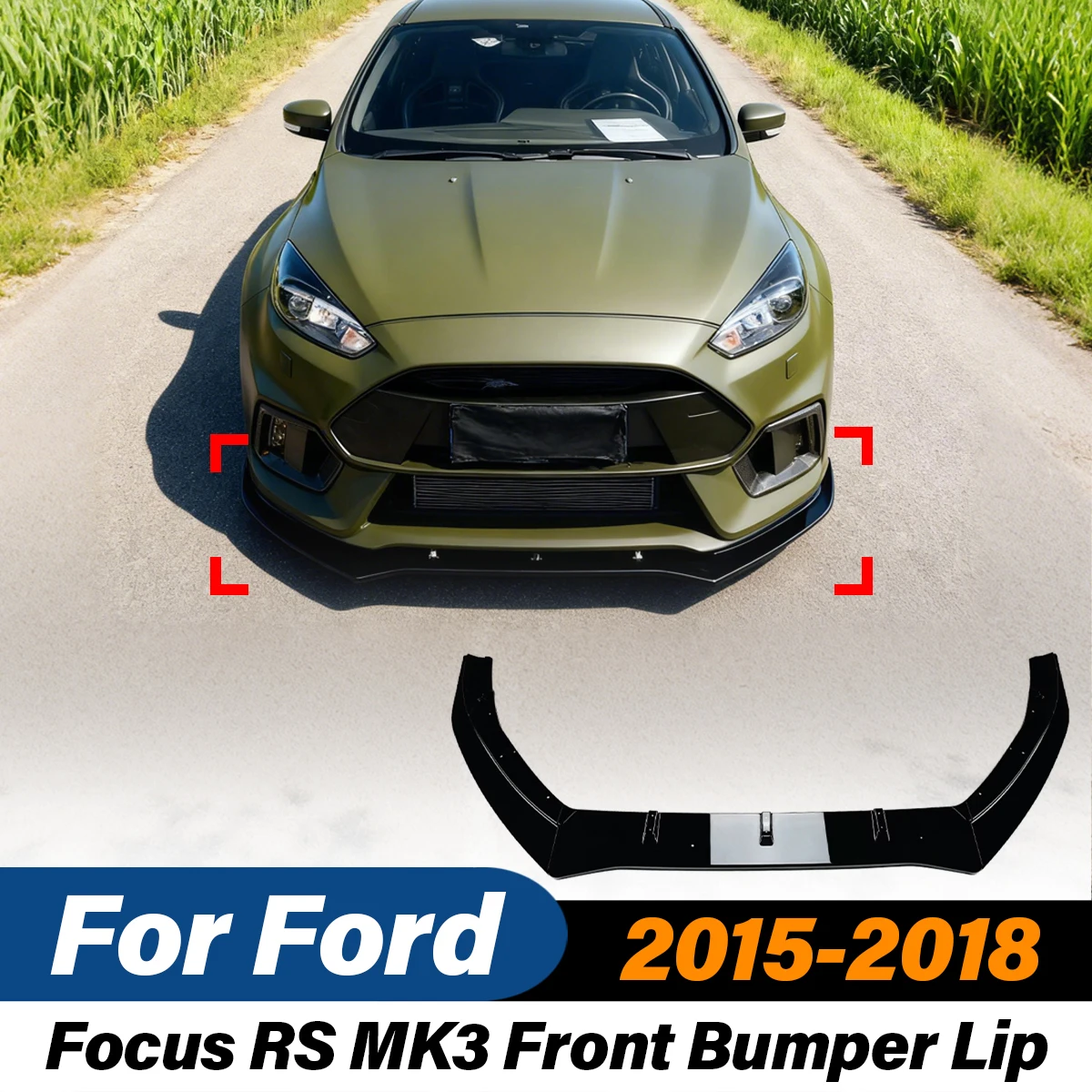 

For Ford Focus RS MK3 2015 2016 2017 2018 Automobile Front Bumper Lip ABS Sports Wind Spoiler Splitter Body Modification Kit