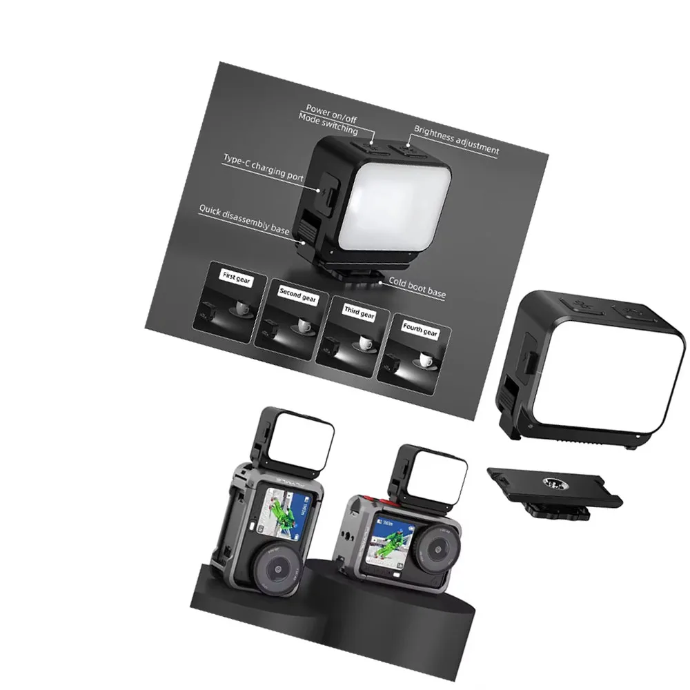 

ACTION 6 Selfie Fill Light for DJI OSMO ACTION 6 Photography Accessory 4-Level Adjustable Light