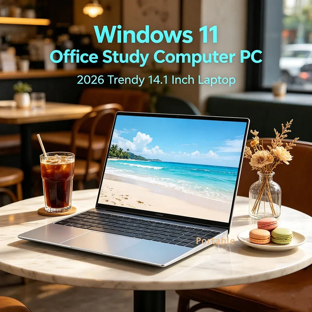 

Fine Thin 14.1" Laptop Intel N3700 120Hz Ultra-clear FHD IPS Display 5000mAh 32GB/2TB SSD Backlit Keyboard