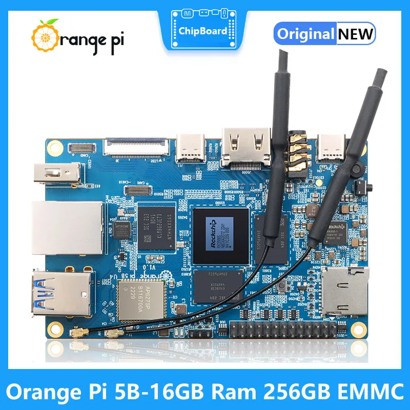 

Плата компьютерная Orange Pi 5B, 16 ГБ ОЗУ, 256 ГБ EMMC Wifi-BT