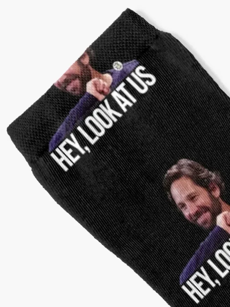 Hey, look at us - Paul Rudd Socks summer Christmas moving stockings bright garter Men Socks Luxury Brand Women's