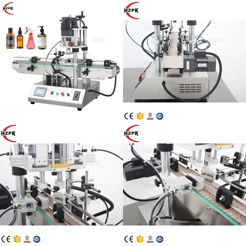 2026 CE HZPK Desktop Automatic Oil Trigger Spray Bottle Single Head Screw Capping Spray Machine Plastic Bottle