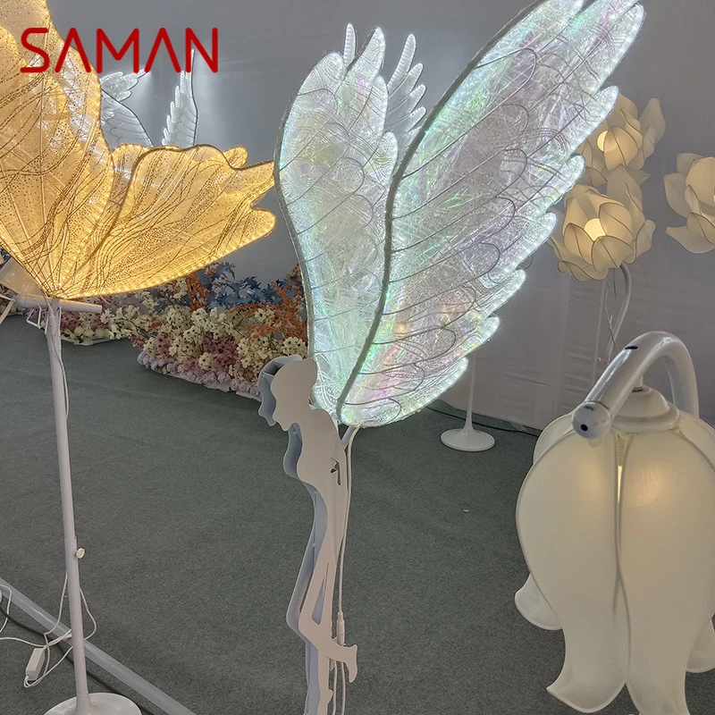 SAMAN-Lanterne de Mariage Petit Ange Moderne, Éclairage de Scène LED, Accessoires de Décoration de Fond