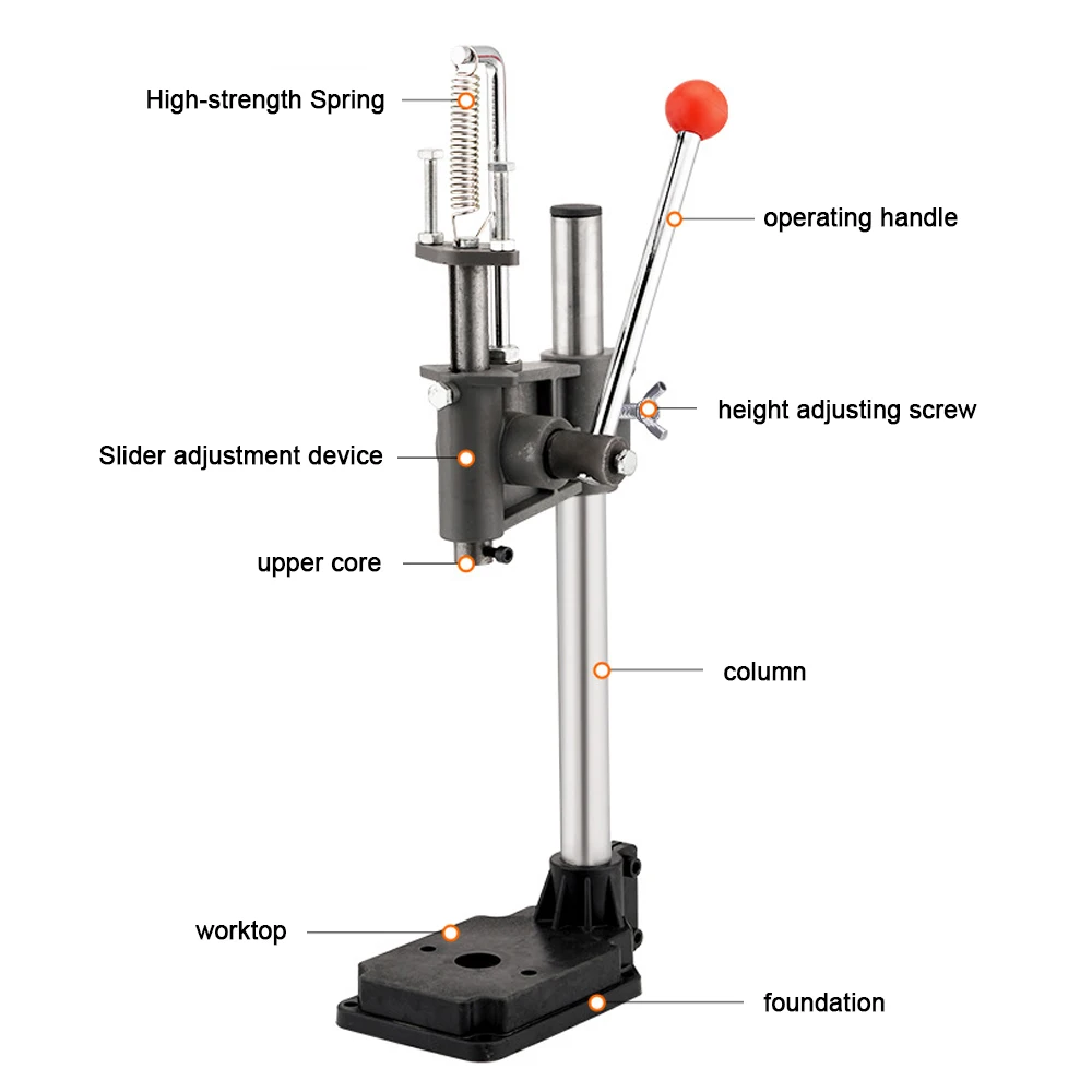 Small Manual Press Punching Machine Leather Hole Press Puncher Die Cutting Machine Punch Tool  Holes with Drill Chuck