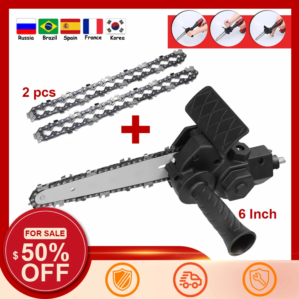 6 Inch Electric Drill Modified To Electric Chainsaw Attachment Electric Chainsaws Accessory Modification Tool Woodworking Set