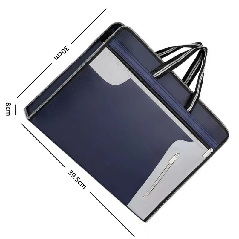 

Fashion Portable Waterproof Oxford Cloth Document Bag Zipper Handbag Business Briefcase School Office Supply Pencilcase
