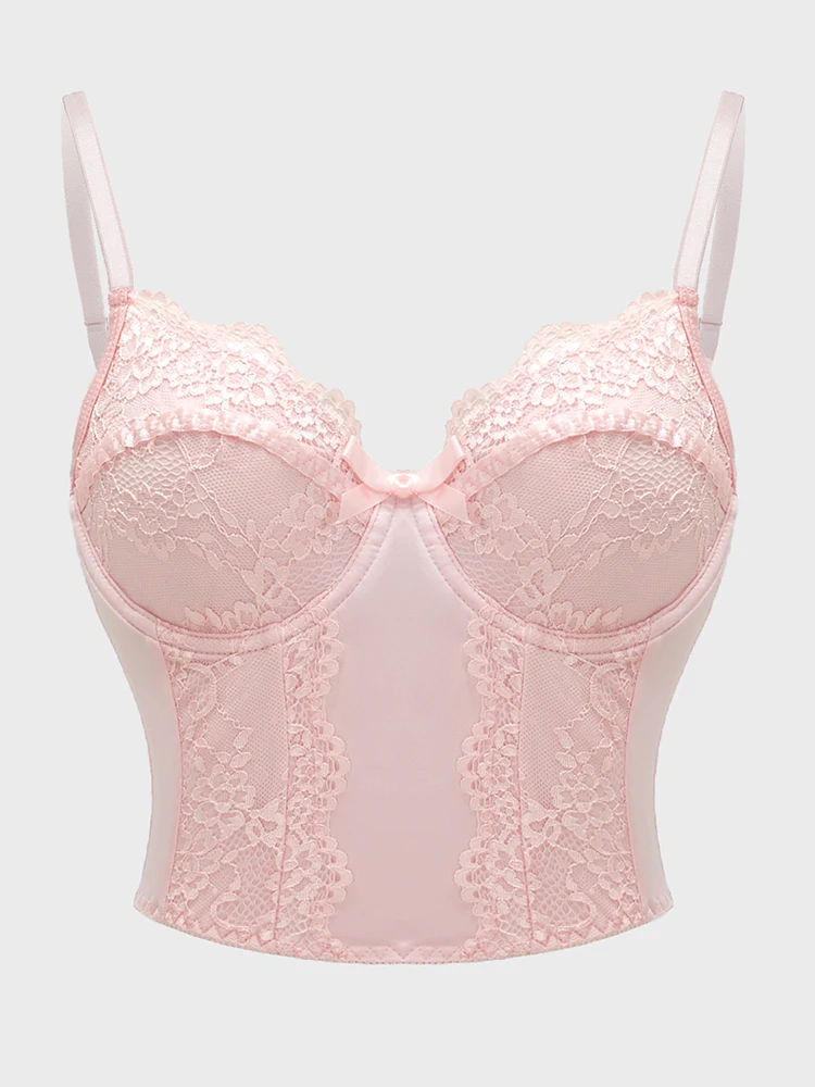 Chic European Style Sleeveless Crop Tops For Women Elegant Backless Vest Sexy Sweet Corset Vintage Tops Summer Underwear Ins