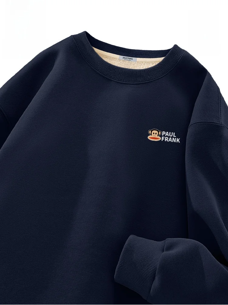 

Fce Lined Thiened round Ne Men's Sweatirt Winter Warm Casual Faion Durable Cotton Polyester Blend