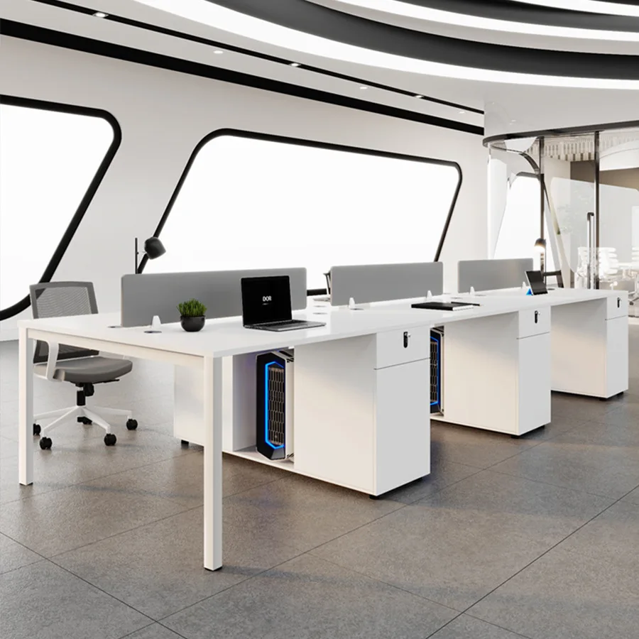 *Modern Minimalism Staff Desk Four Six Computer Desk Office Desk Chair Combination Conference Table Office Furniture Movable