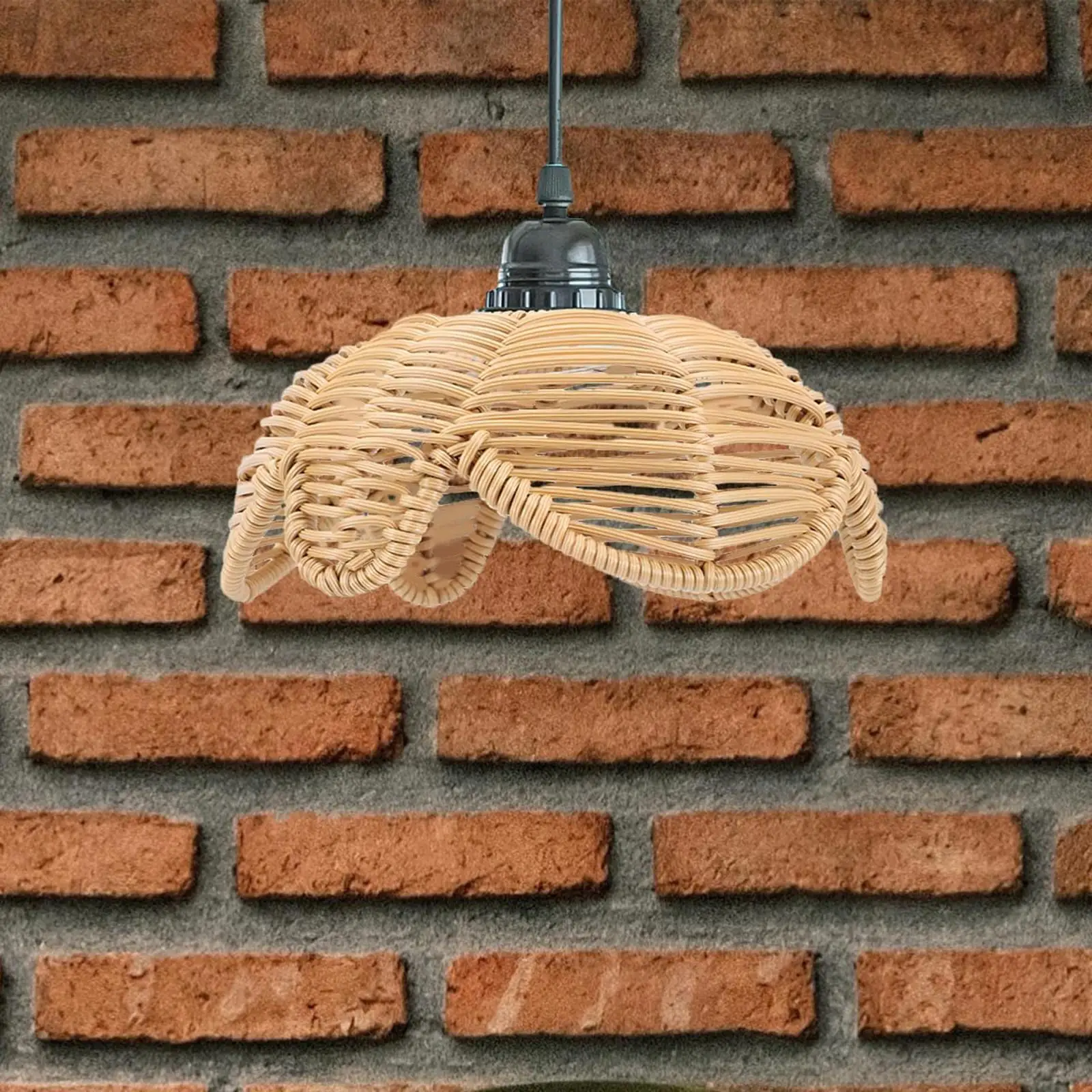 

Fake Rattan Lamp Shade Pendant Light Shade Lotus Flower Shaped Ceiling Lamp Cover for Bedroom Study Light Fixture Accessory