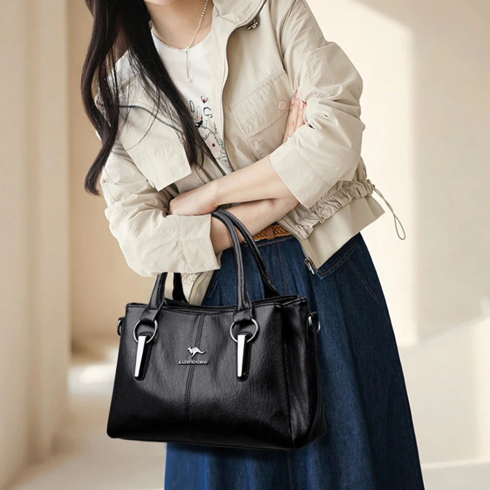 

High Quality Cow Leather Ladies Handbags Fashion Luxury Female Messenger Tote Bags Women Genuine Leather Shoulder Crossbody Sac