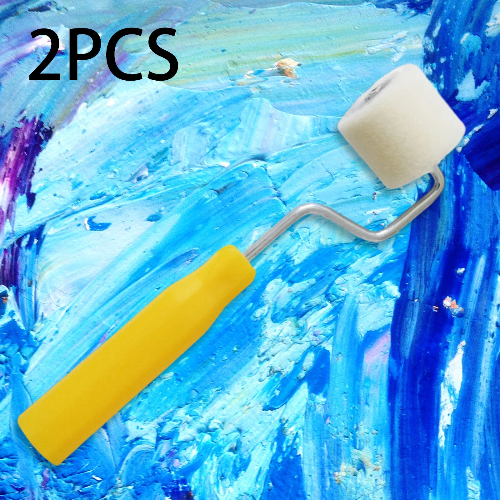 2Pcs Small Paint Roller Painting Supplies Home Wall Brush Brushes Walls House Rollers Portable Reusable Set Tool