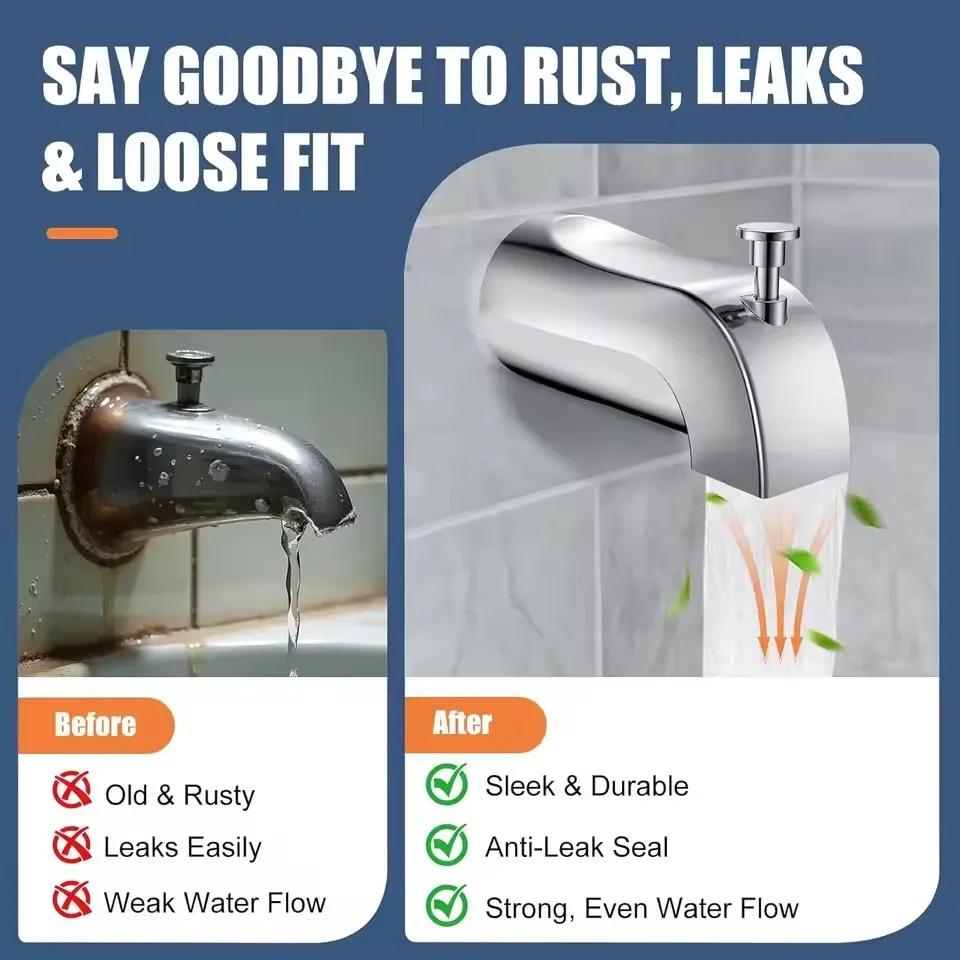Multi-functional Bathtub Faucet Strong Even Water Flow Pull Type Faucet Durable Anti-Leak Design Standard Spout Bathroom Tub Tap