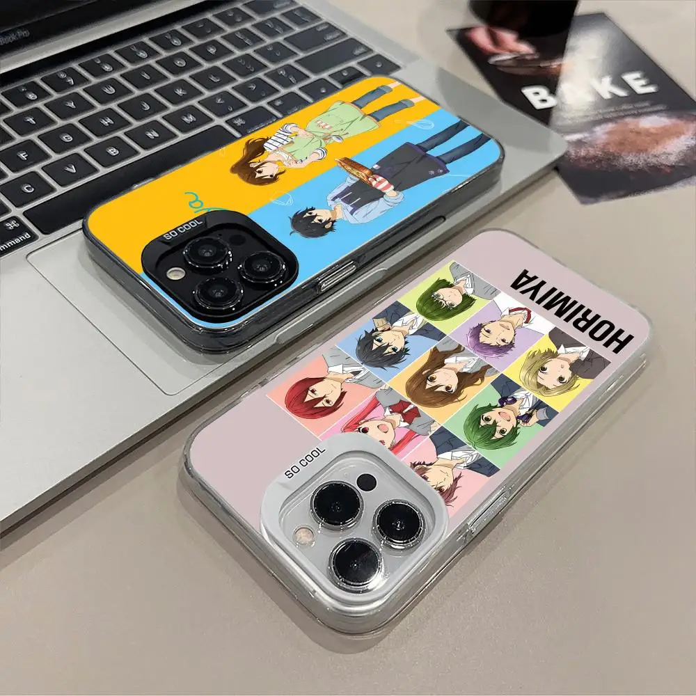 

Чехол для мобильного телефона с изображением аниме Horimiya для iPhone 16, 15, 14, 13, 12, 11 X XR XS 8 7 Pro Max Plus, полупрозрачный цветной принт, роскошный красивый