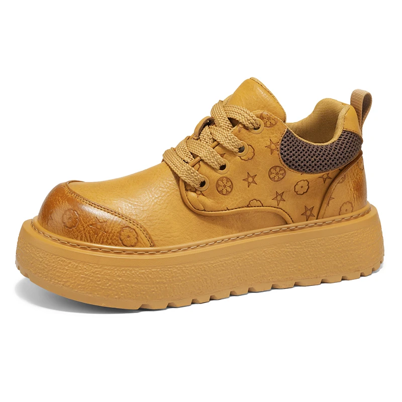 

Брендовая мужская кожаная повседневная обувь, модные кроссовки на толстой подошве на плоской подошве, весенние мужские прогулочные туфли, ботинки 2026, новинка CS6690, мужская роскошная обувь