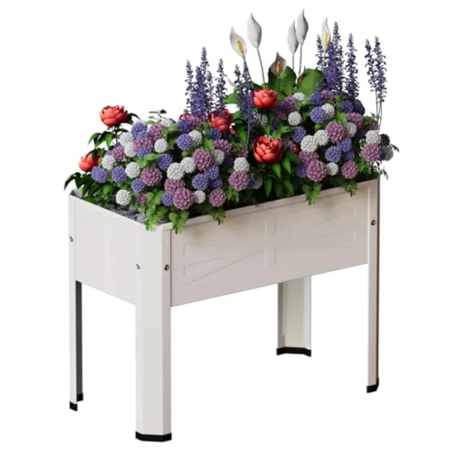 

Raised Garden Bed with Detachable Tall Legs Elevated Metal Planter Box for Growing Fresh Herbs Vegetables Flowers Succulentsand