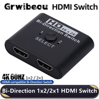4K Bi-Direction HDMI Switch 2 in 1 Out/1 in 2 Out HDMI-compatible Switcher Splitter for PS4/3 TV Box 1x2/2x1 Switcher Adapter