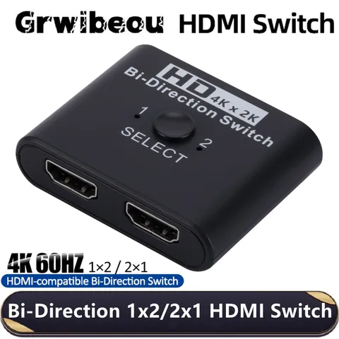 4K Bi-Direction HDMI Switch 2 in 1 Out/1 in 2 Out HDMI-compatible…