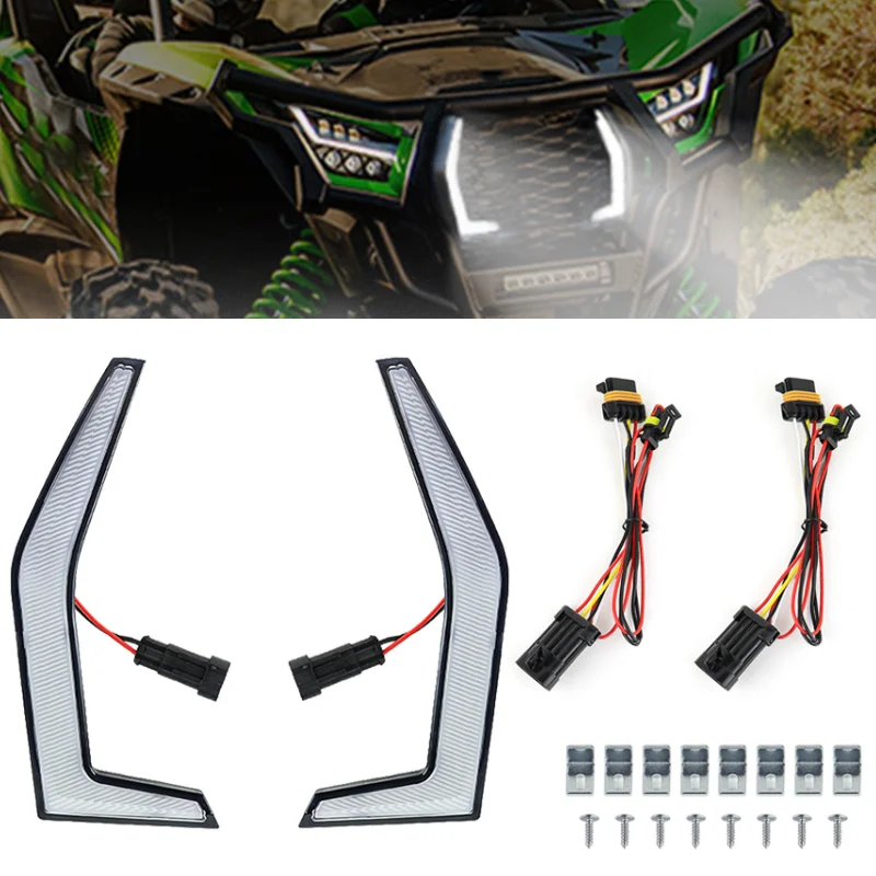 

Off-road 4x4s LED Accent Lights Assembly Front Grille Lamps for Kawasaki Teryx KRX 1000 2020 2021 2022 Accessories