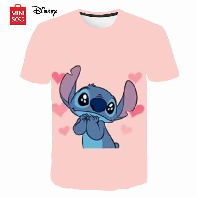 New Children Boys Girls Stitch T Shirts Summer Short Sleeve Kids Stich Tops Tees Cartoon Casual Kids Clothes Boys Disney Stitch