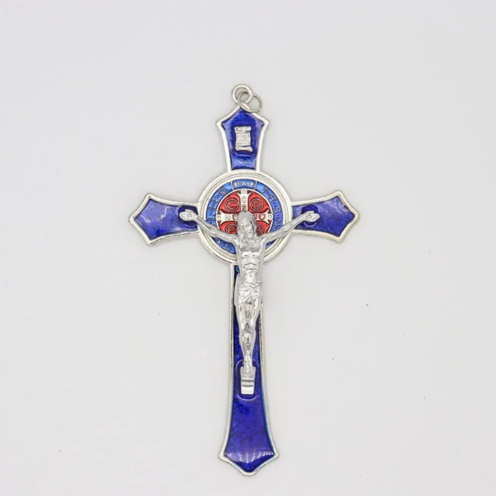 الكاثوليكية القديس الصليب قلادة سحر ديني سبيكة المسيح اليدوية قلادة الصلاة وسام الصليب يسوع الكاثوليكي #2