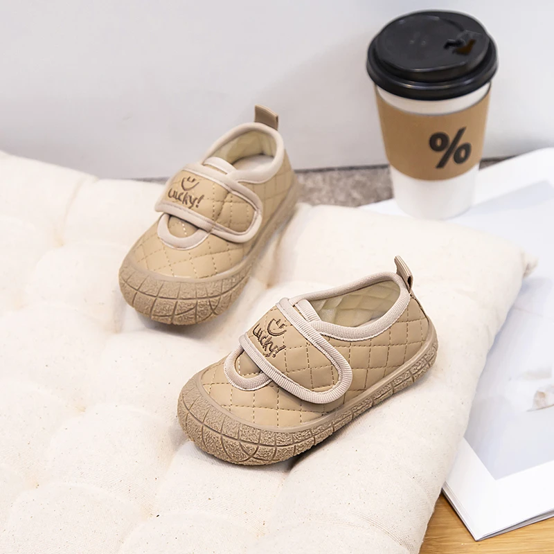 Bear Baby Shoes PU Leather Korean Kids Sneakers for Girls Boys First Walker Casual Infant Toddler Shoes Anti Slip Autumn