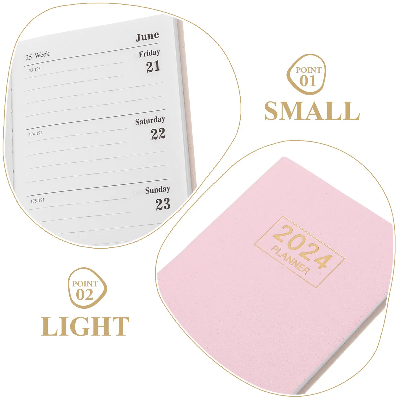 Color Planner Notebook Delicate Portable Daily Planner Organizer Academic Multi-Function Note Book for Office