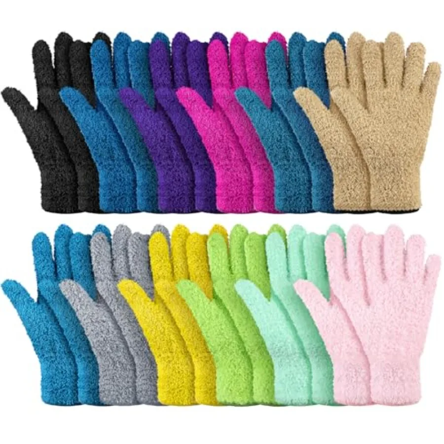 

12 Pairs Microfiber Dusting Gloves Household Dusting Cleaning Glove Washable Plant Dusting Mittens