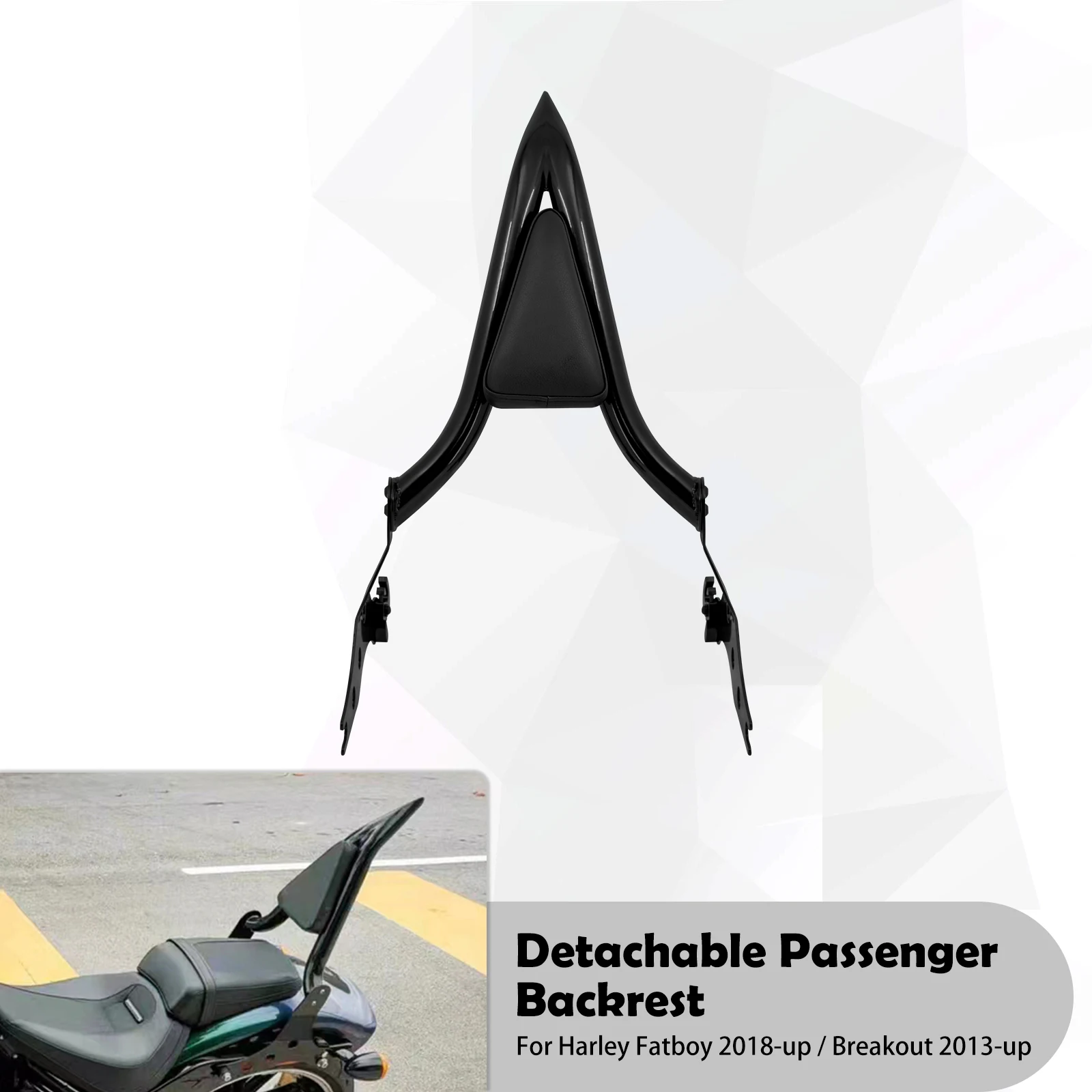 

REWMTER Motorcycle Rear Passenger Detachable Backrest Sissy Bar For Harley Softail Breakout FXSB 13-2023 Fat Boy FLFBS 114 18-23