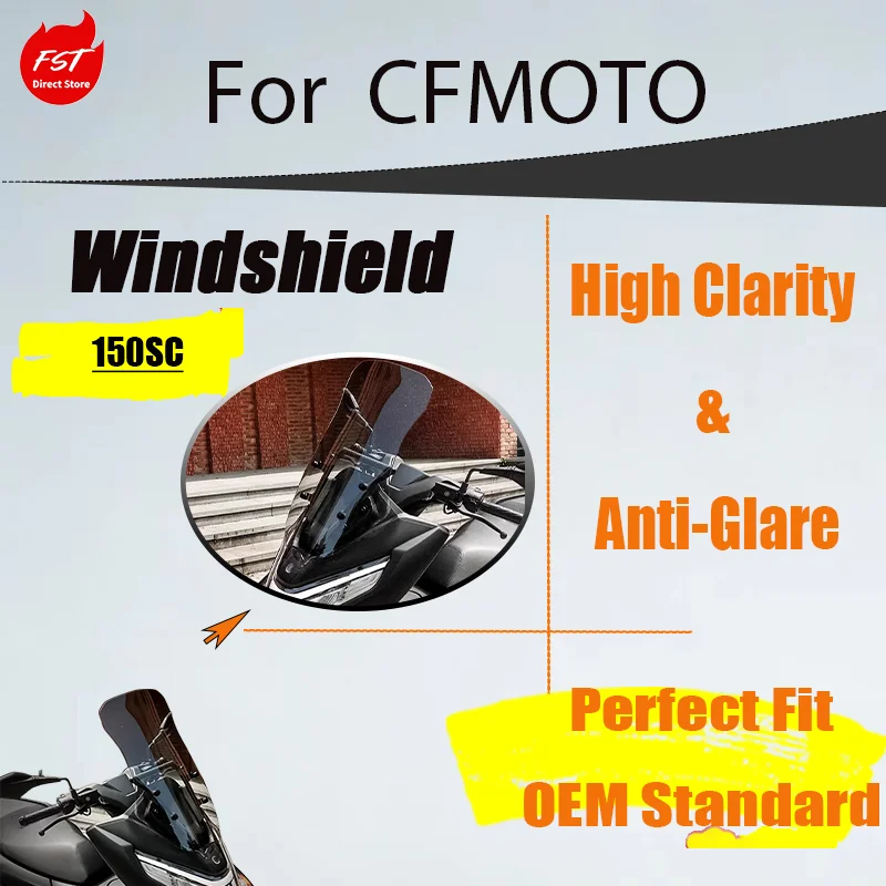 Stylish Heightened Wind Visor for CFMOTO 150SC, Modified Windshield & Stable Installation