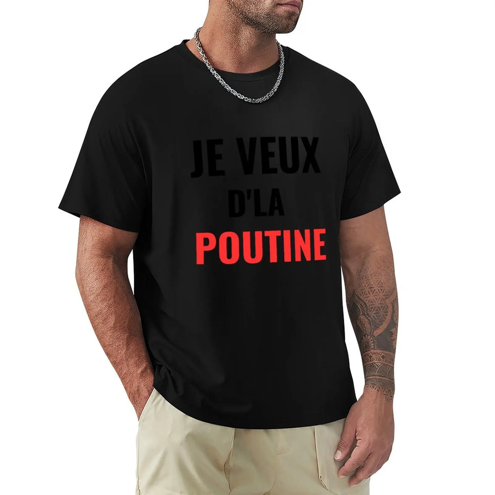 Je veux d'la poutine, Québec Poutine T-Shirt UV Protection Outdoor Tee Shirt