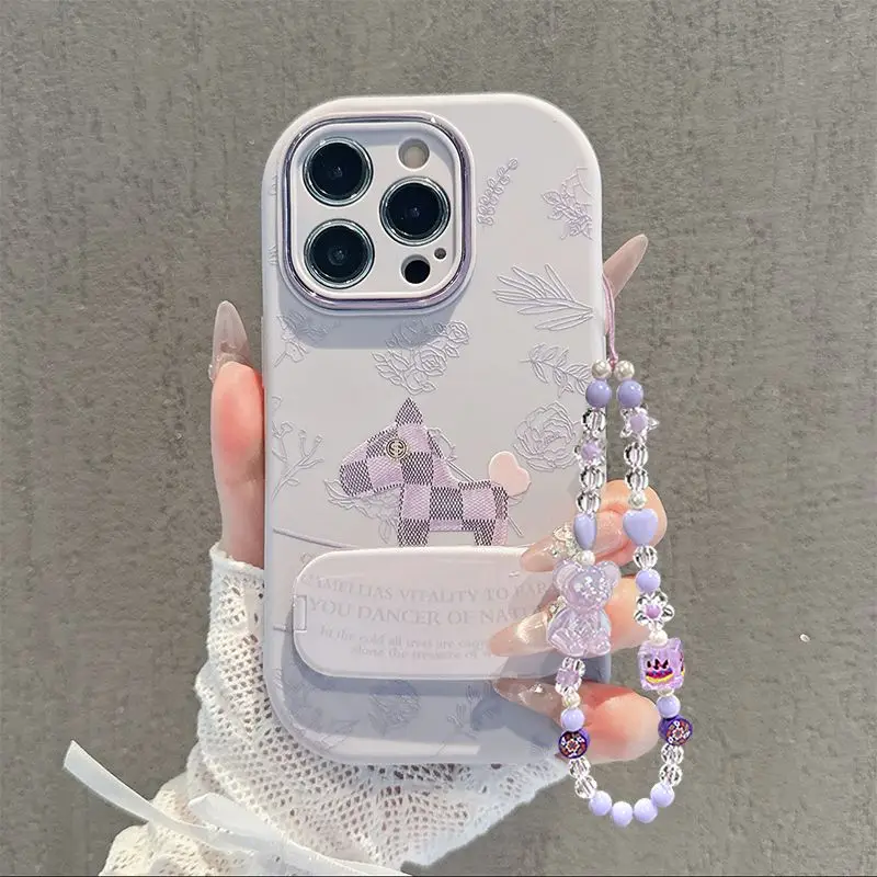 

Чехол для телефона для iphone 16, 15, 14, 13, 12, 11 X XS XR Pro Max Plus, новый защитный чехол с цветочным принтом INS и ремешком-держателем