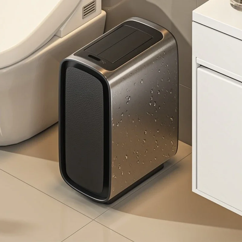 Sensor Trash Can Stainless Steel Smart Trash Bin Large Capacity Kitchen Tall Garbage Bin Bedroom Cleaning Tools Accessories