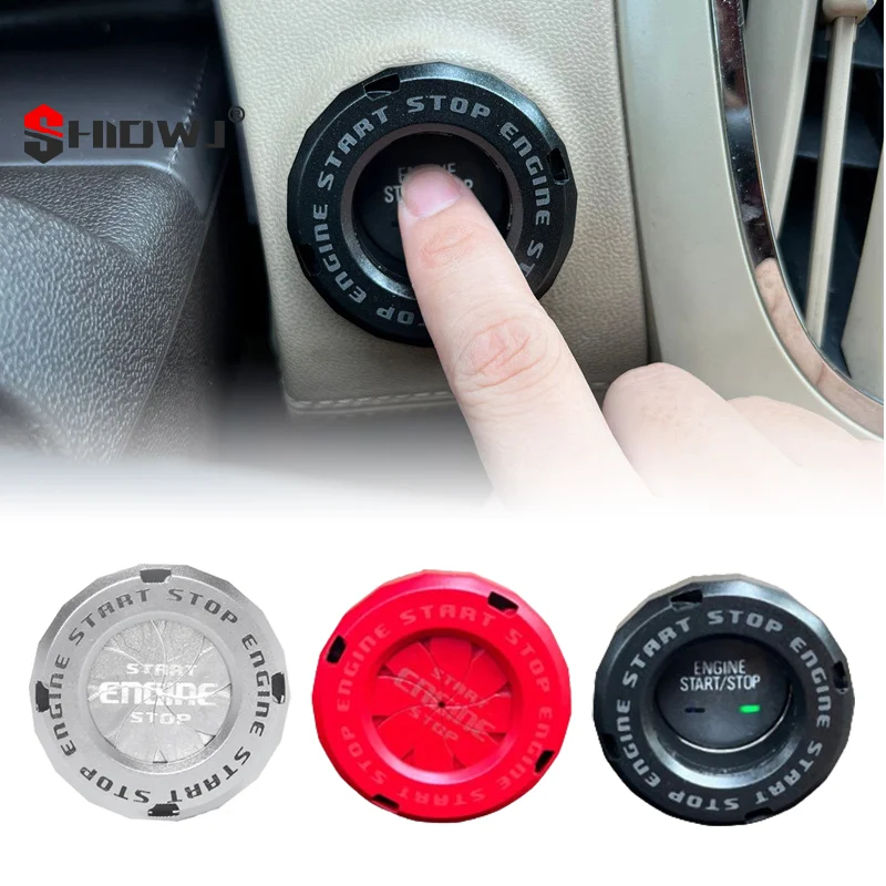 Car Moto Engine Start Stop Button Cover Ignition Switch Blade-type Rotatable Protection Cap Decoration Car Interior